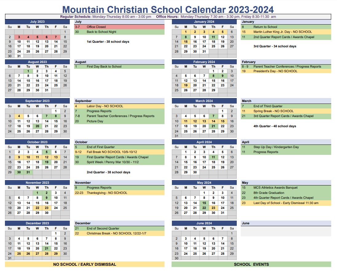MCS Calendar 2023-2024