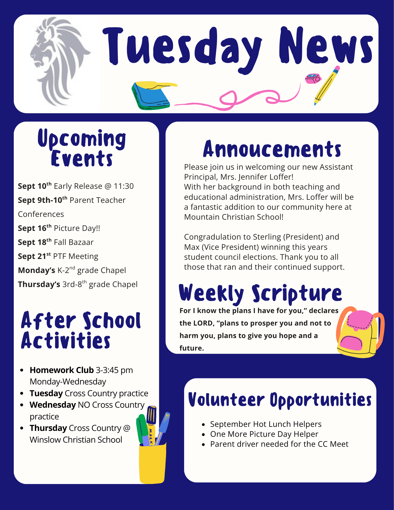 9.8.26 News Letter